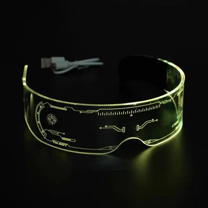 LED Visor Bril Futuristisch Design – Oplaadbare Lichtgevende Eyewear voor Festivals Clubs Feesten Cosplay | Sulvida
