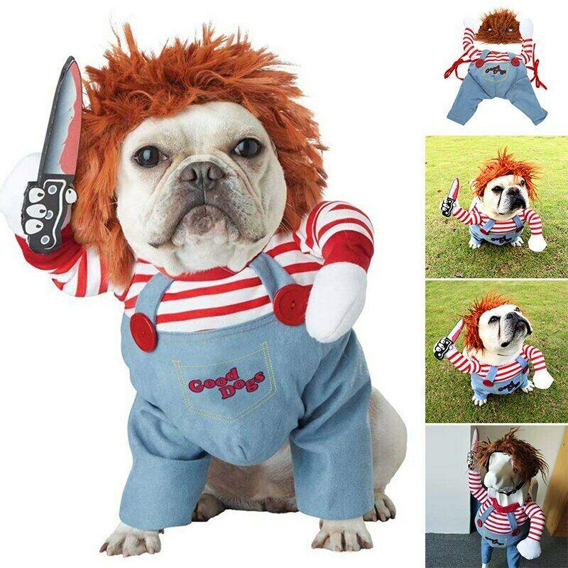Halloween Hondenkostuum Pop-Figuur Rood Polyester met Pruik en Accessoires voor Kleine tot Grote Honden | Sulvida