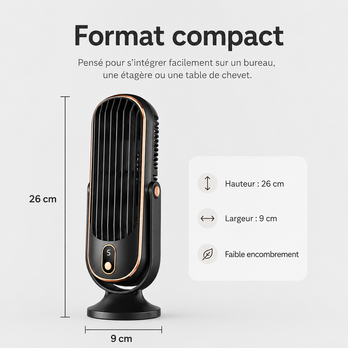 Torenventilator met dubbele motor en 720° rotatie | Compacte USB ventilator voor bureau en slaapkamer | Sulvida