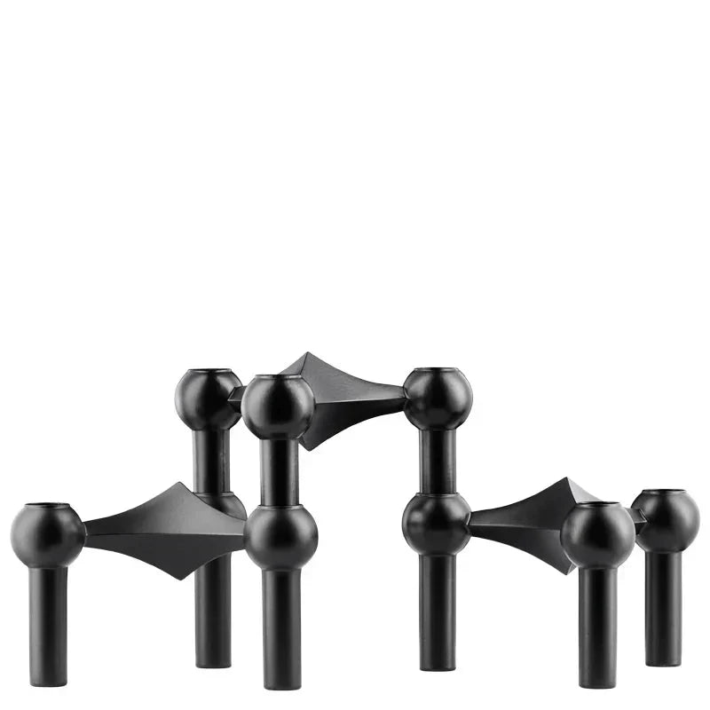 Kandelaar Set Molecuul Design 3-delig Roestvrij Staal Modern Sculptuur Tafeldecoratie Woonkamer Eettafel | Sulvida