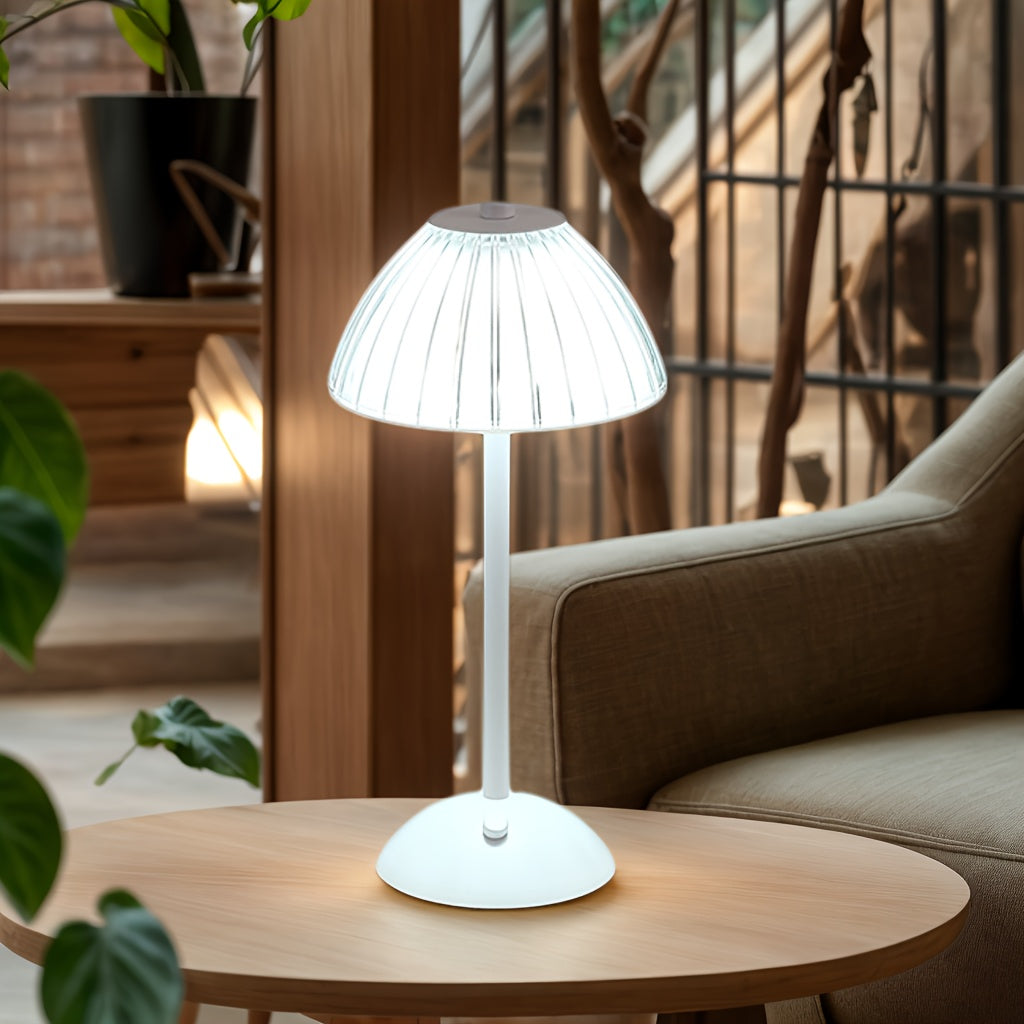 Oplaadbare tafellamp met kristalglas en aanraakbediening voor sfeervol wooninterieur warm sfeerverlichting | Sulvida