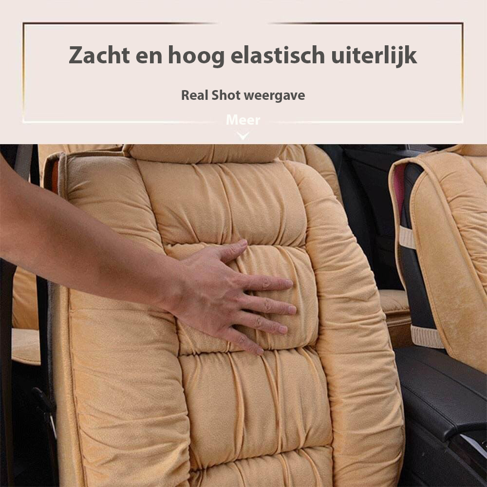 Autostoelkussen Met Korte Pluche Vulling – Zachte Stoelbekleding Voor Comfortabel Autorijden | Sulvida