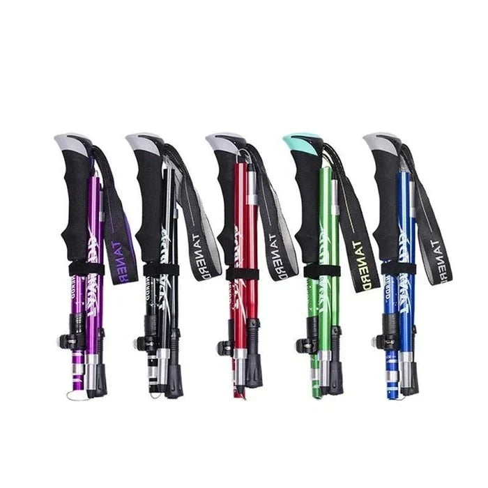 Telescopische Wandelstok Verstelbaar Inklapbaar - Trekkingstok Aluminium Zwart Rood Blauw Outdoor Trekking | Sulvida
