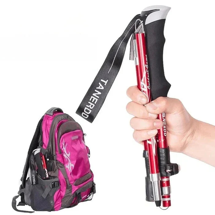 Telescopische Wandelstok Verstelbaar Inklapbaar - Trekkingstok Aluminium Zwart Rood Blauw Outdoor Trekking | Sulvida