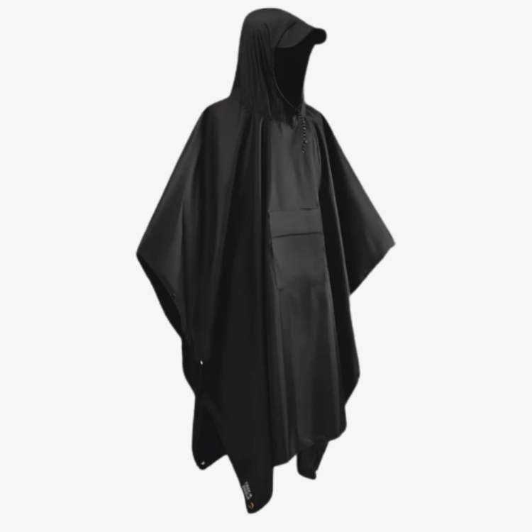 Waterafstotende Poncho Zwart Oranje Legergroen Unisex Compact Opvouwbaar Outdoor Wandelponcho Regenbescherming | Sulvida
