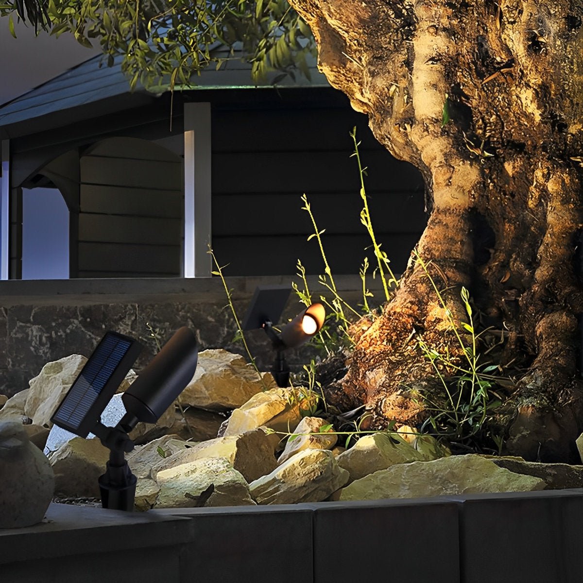 LED Grondspot Aluminium Zwart IP65 Waterdicht Tuinverlichting Warm Wit Hardwired Solar Gazonlamp Buitenverlichting | Sulvida