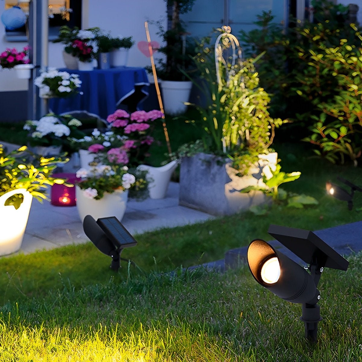 LED Grondspot Aluminium Zwart IP65 Waterdicht Tuinverlichting Warm Wit Hardwired Solar Gazonlamp Buitenverlichting | Sulvida