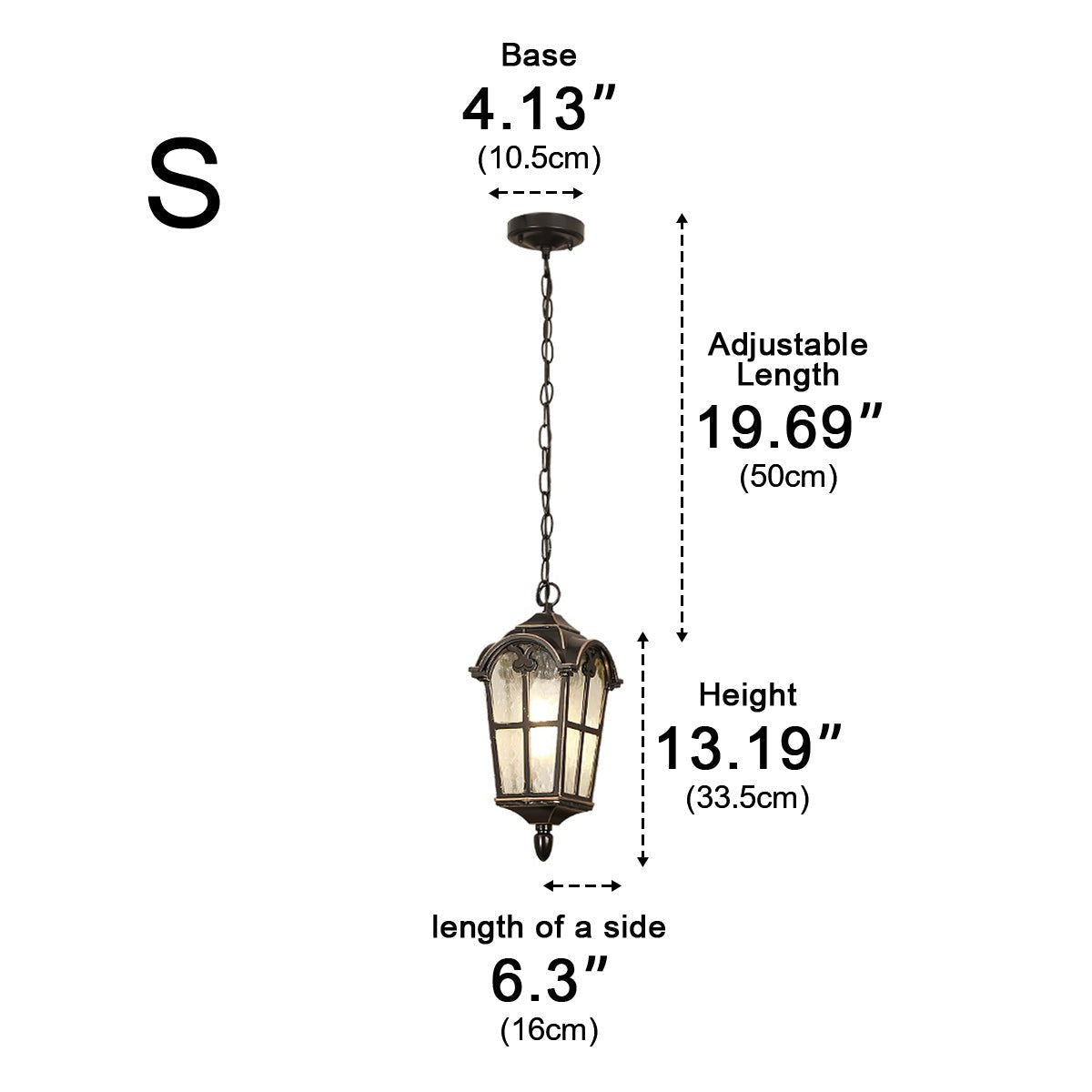 Hanglamp Buiten LED Zwart Lantaarn Vintage Kruisvorm Waterdicht Aluminiumlegering Tuinverlichting Terras | Sulvida
