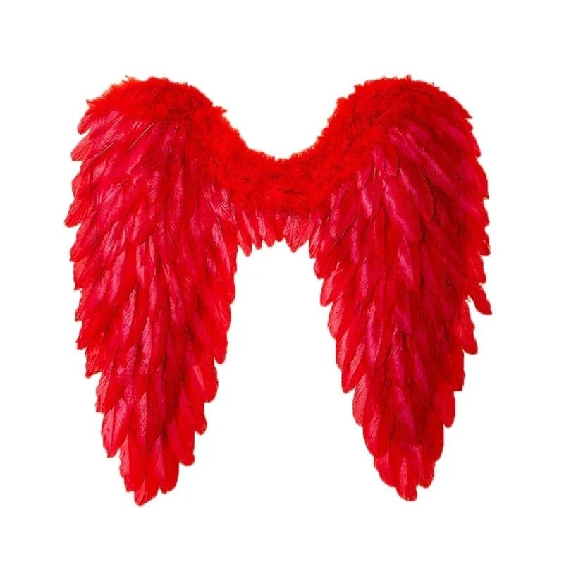 Engelenvleugels Veren Kostuum Decoratie Zwart Wit Roze Rood Halloween Verkleedkostuum 6 Maten Feest Carnaval | Sulvida