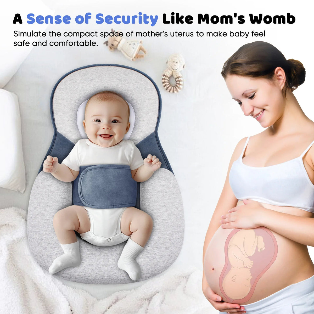 Verhoogd Babykussen Anti-Reflux Pasgeborenen Zuigelingen Ergonomisch Comfort Rustig Slapen Verstelbaar | Sulvida