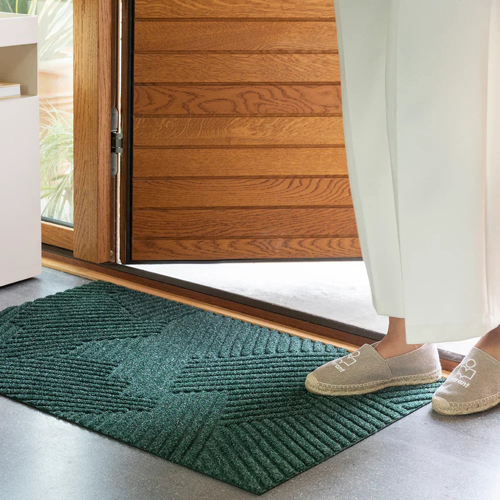 Schoonloopmat Antislip PVC Binnenshuis Buitenshuis Groen Grijs Khaki Deurmat Vuilvangende Matje Entree | Sulvida