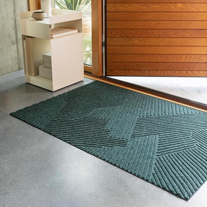 Schoonloopmat Antislip PVC Binnenshuis Buitenshuis Groen Grijs Khaki Deurmat Vuilvangende Matje Entree | Sulvida