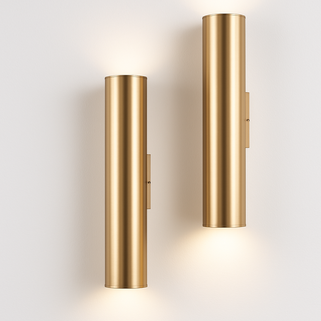Gouden Cilindrische LED Wandlamp met Warm en Koel Licht – Modern Design voor Woonkamer en Slaapkamer | Sulvida