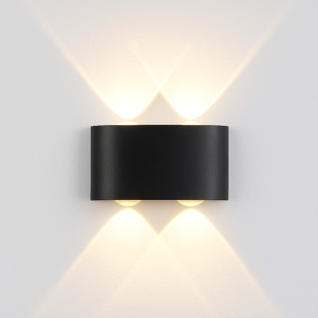 LED Wandlamp Voor Buiten Zwart of Wit Modern Geometrisch Lichteffect Waterdicht Tuinverlichting Buitenlamp | Sulvida