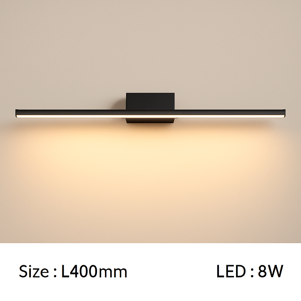 LED Badkamerspiegel Wandlamp Rechthoekig Zwart Wit Metaal Aluminium Moderne Verlichting Spiegellamp Badkamer | Sulvida