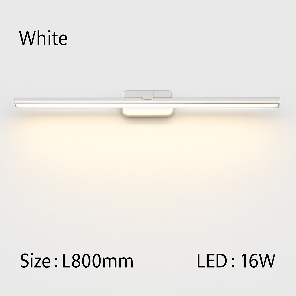 LED Badkamerspiegel Wandlamp Rechthoekig Zwart Wit Metaal Aluminium Moderne Verlichting Spiegellamp Badkamer | Sulvida