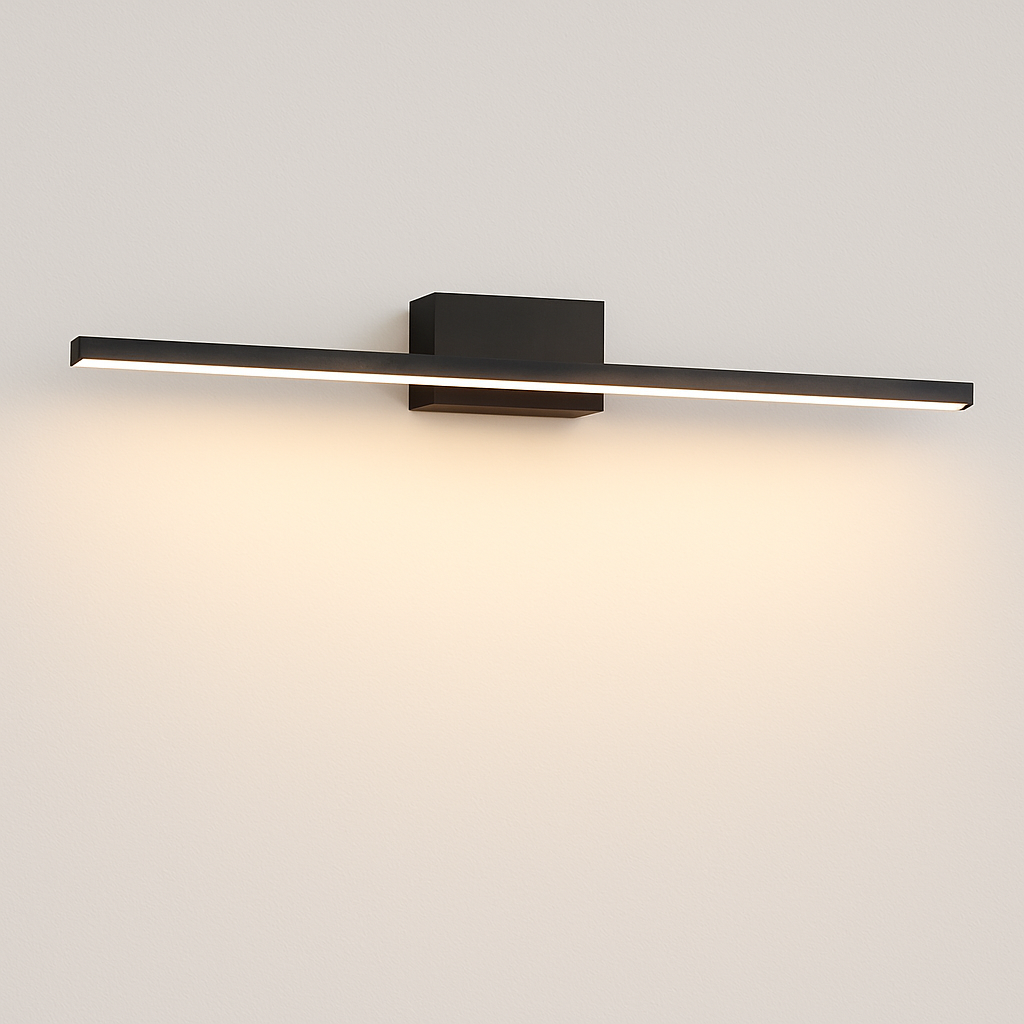 LED Badkamerspiegel Wandlamp Rechthoekig Zwart Wit Metaal Aluminium Moderne Verlichting Spiegellamp Badkamer | Sulvida