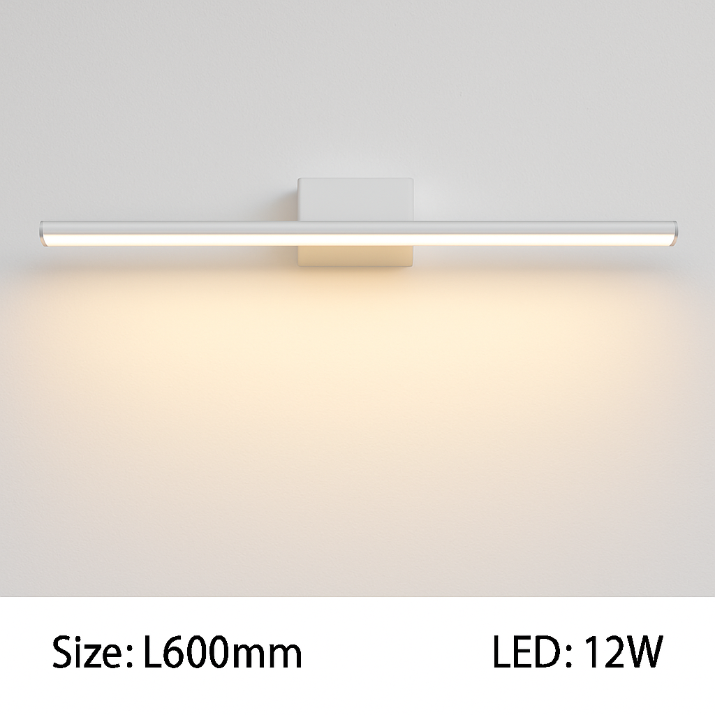 LED Badkamerspiegel Wandlamp Rechthoekig Zwart Wit Metaal Aluminium Moderne Verlichting Spiegellamp Badkamer | Sulvida