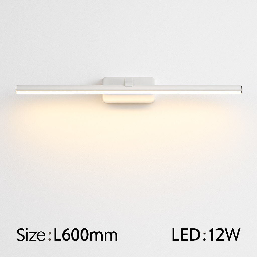 LED Badkamerspiegel Wandlamp Rechthoekig Zwart Wit Metaal Aluminium Moderne Verlichting Spiegellamp Badkamer | Sulvida