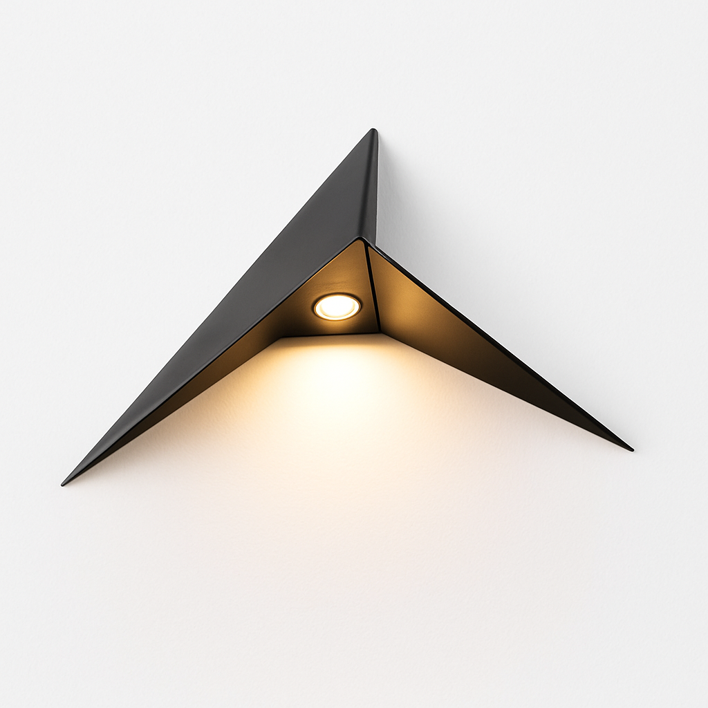 Driehoekige Wandlamp LED Metaal Modern Loft Zwart Wit Goud Sfeervol Design voor Woonkamer Slaapkamer | Sulvida