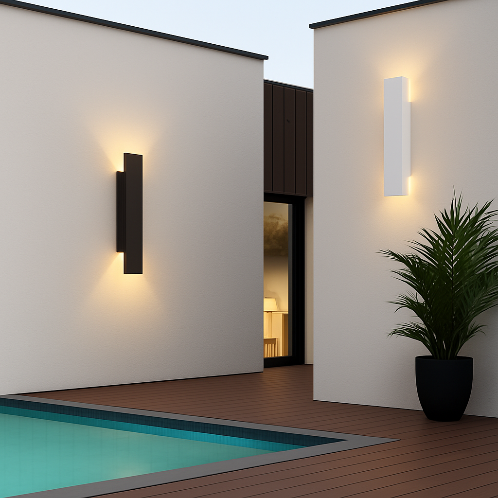 Aluminium wandlamp voor buiten 18W LED waterdicht zwart moderne strip buitenverlichting gevel tuin wand | Sulvida
