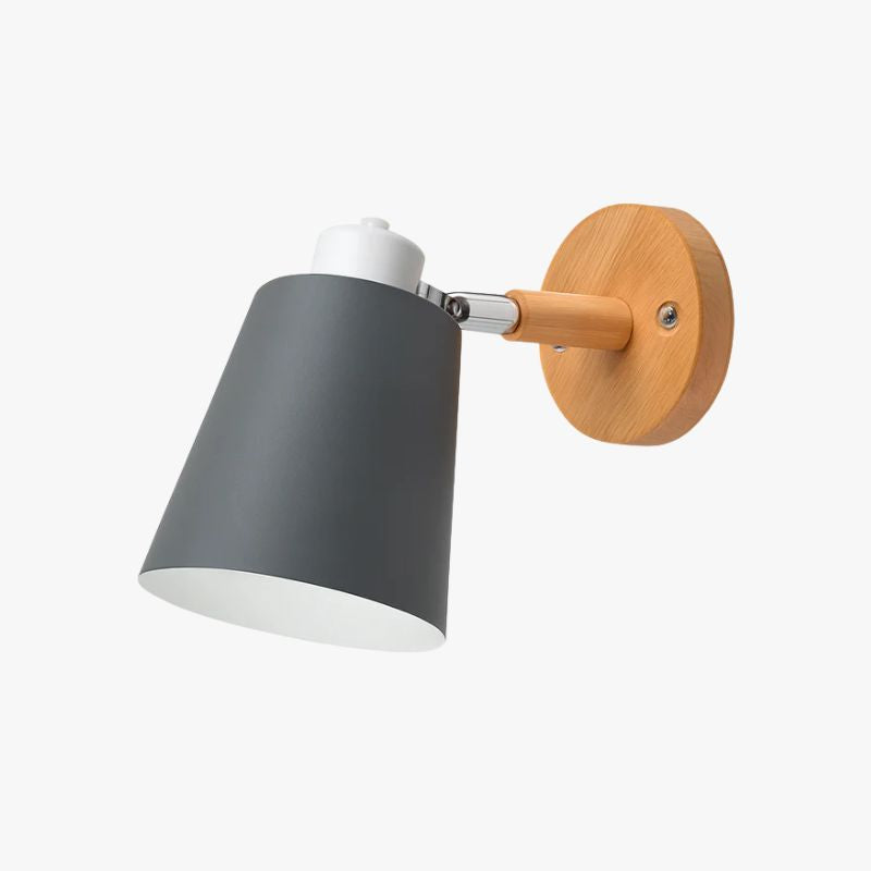 LED Wandlamp Verstelbaar met Houten Voet & Metalen Kap – Modern Stijlvol Sfeerlicht voor Iedere Kamer | Sulvida