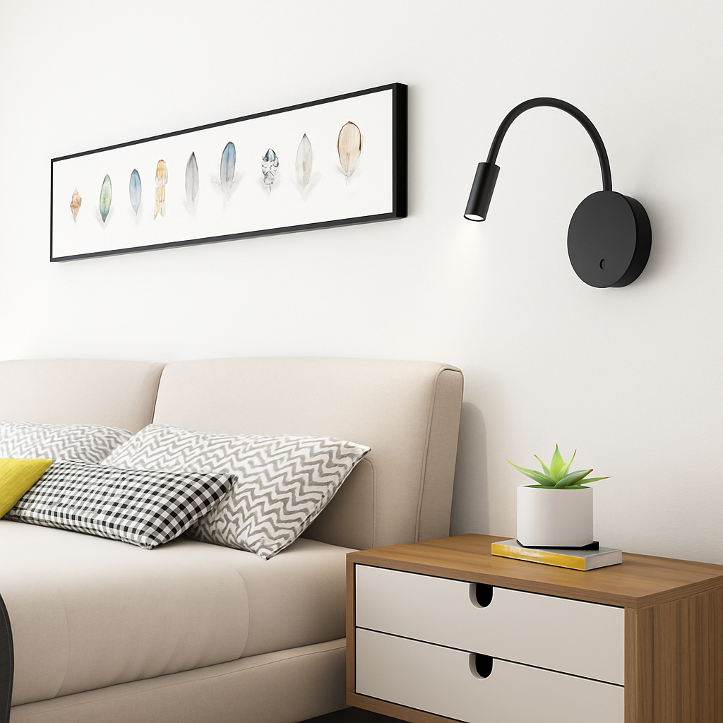 Verstelbare LED Wandlamp met Oplaadbare Batterij – Instelbare Leeslamp Zwart of Wit Warm en Koud Licht | Sulvida