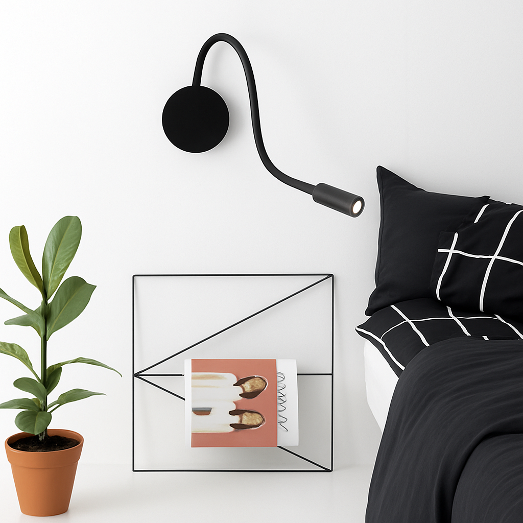 Verstelbare LED Wandlamp met Oplaadbare Batterij – Instelbare Leeslamp Zwart of Wit Warm en Koud Licht | Sulvida