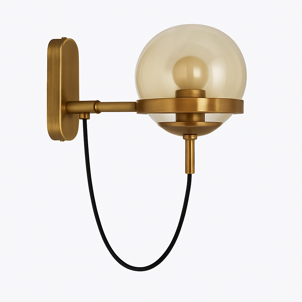 Wandlamp LED Glas en Metaal Zwart Goud Moderne Bolverlichting Hal Slaapkamer Woonkamer Design Wandverlichting | Sulvida
