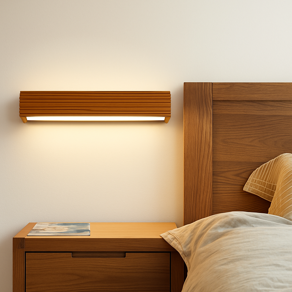 Rechthoekige LED Wandlamp Hout Sculpturale Wandverlichting Modern Design Interieur Woonkamer Slaapkamer | Sulvida