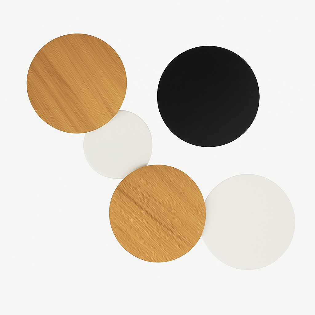 Wandlamp Eclipse Rond LED Lichtcirkel Zwart Wit Grijs Hout Minimalistisch Design Sfeerverlichting Woonkamer Slaapkamer | Sulvida