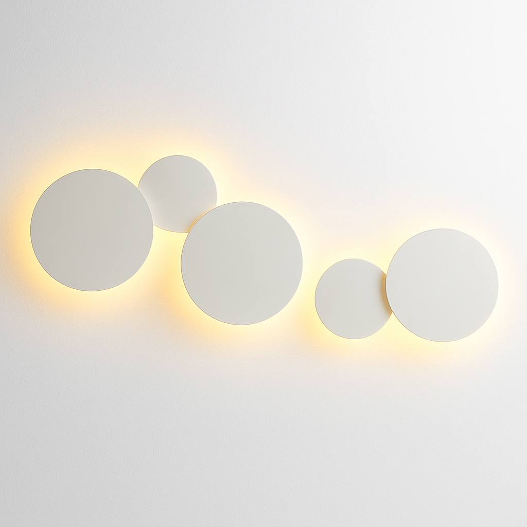 Wandlamp Eclipse Rond LED Lichtcirkel Zwart Wit Grijs Hout Minimalistisch Design Sfeerverlichting Woonkamer Slaapkamer | Sulvida