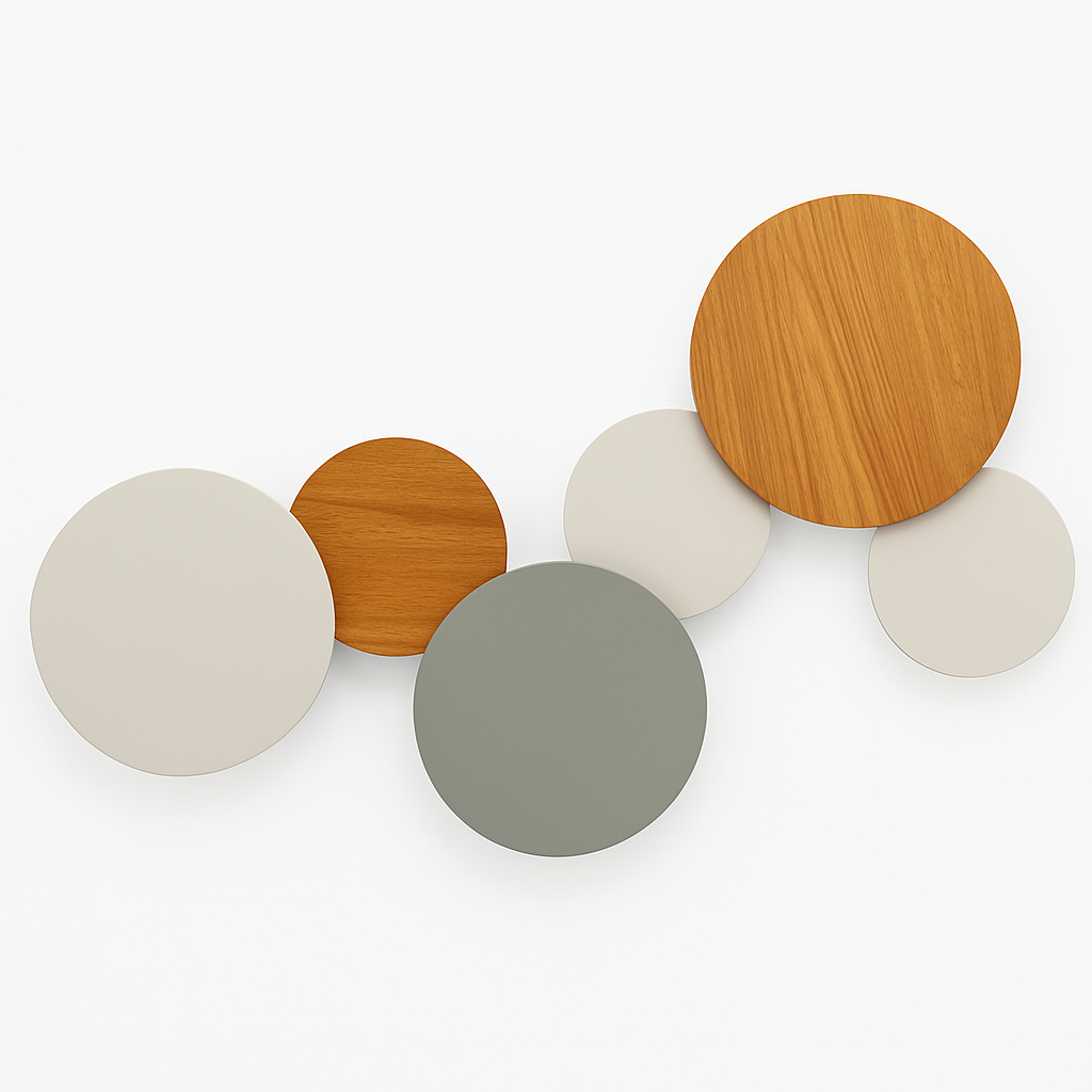 Wandlamp Eclipse Rond LED Lichtcirkel Zwart Wit Grijs Hout Minimalistisch Design Sfeerverlichting Woonkamer Slaapkamer | Sulvida