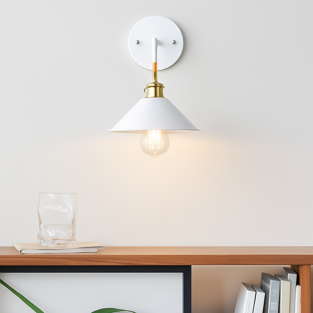 Vintage wandlamp met ijzeren kap gecoat gekleurd meerkleurig retro sfeerlicht industriële wandverlichting | Sulvida