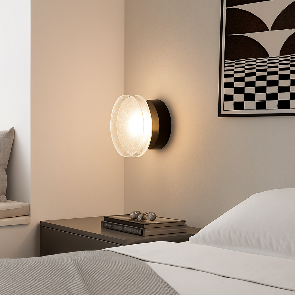 Moderne Ronde Wandlamp LED Glas Zwart Wit Goud Woonkamer Gang Slaapkamer Badkamer Interieurverlichting | Sulvida