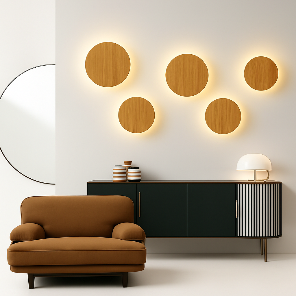 Ovale Wandlamp Hout Scandinavisch Design LED E27 Up&Down Warm Sfeerlicht Slaapkamer Woonkamer Hal Leeshoek | Sulvida