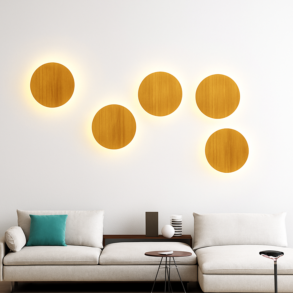 Ovale Wandlamp Hout Scandinavisch Design LED E27 Up&Down Warm Sfeerlicht Slaapkamer Woonkamer Hal Leeshoek | Sulvida