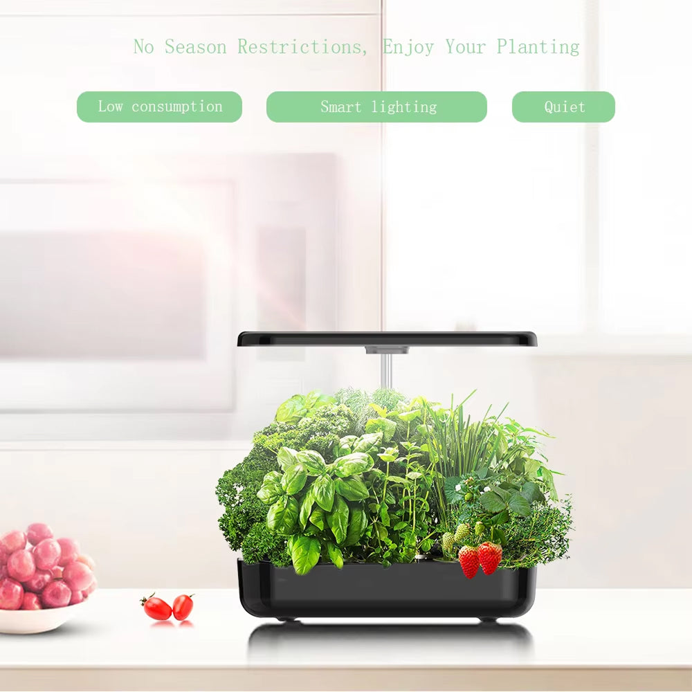 Kit de culture hydroponique avec éclairage LED, pour 12 plantes, jardin d’herbes aromatiques d’intérieur, lampe de croissance intelligente automatique | Sulvida