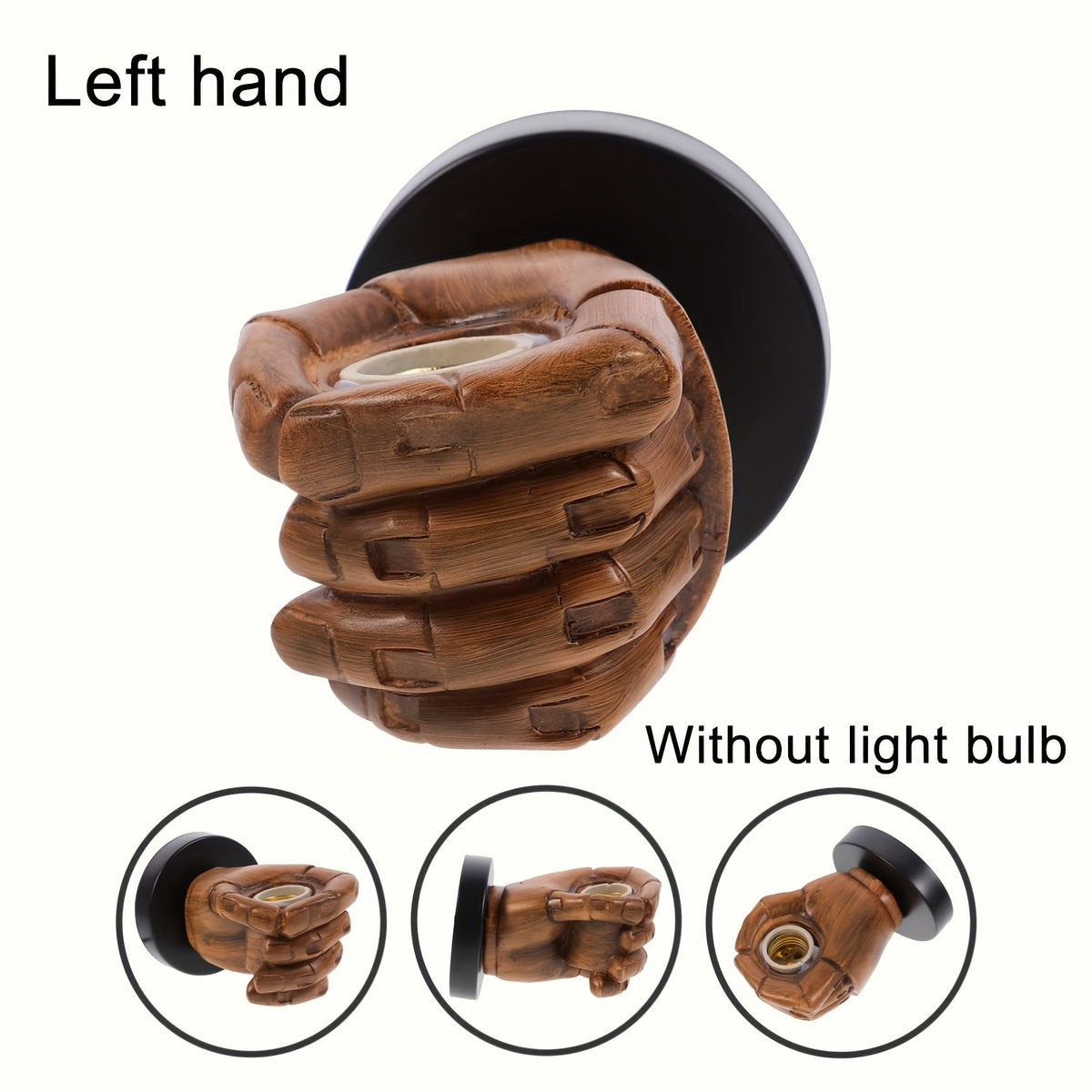 Wandlamp Hand Sculptuur Industrieel Hars Zwart E26 Fitting Decoratieve Verlichting Vintage Stijl Wandverlichting | Sulvida