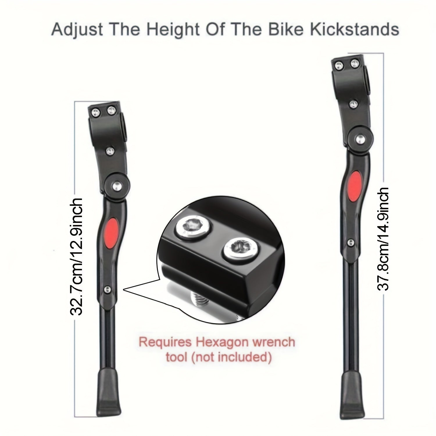 Verstelbare Fietsstandaard Aluminium Zijkickstand voor Stabiele Ondersteuning 32,7-37,8 cm Universeel voor Alle Fietstypes | Sulvida