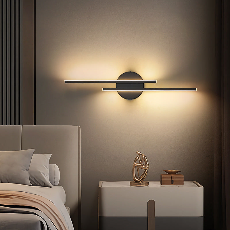 Lineaire LED Wandlamp Metaal Zwart Wit Nordic Design Woonkamer Slaapkamer Minimalistische Wandverlichting | Sulvida