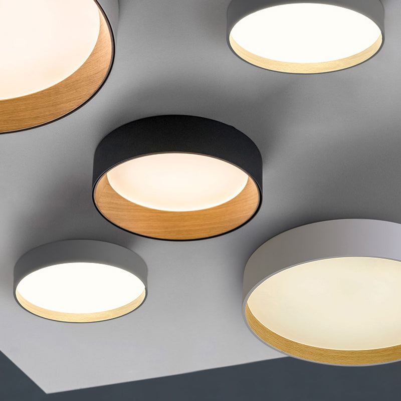 Moderne Ronde Plafondlamp LED Metaal Acryl Dimbaar Minimalistisch Design Wit Grijs Zwart Slaapkamer Woonkamer | Sulvida