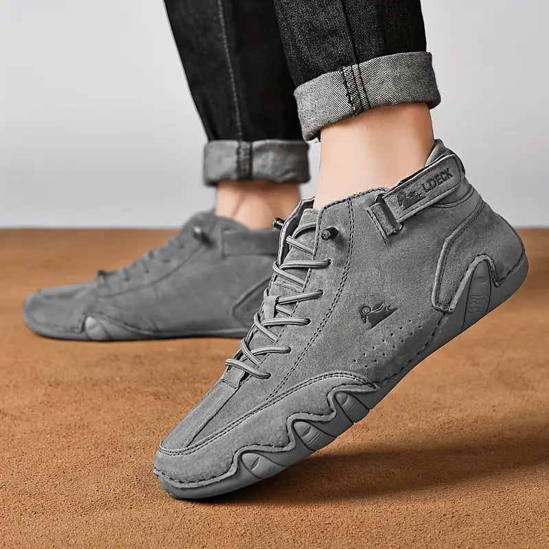 Waterdichte Herenschoenen Hoog met Elastische Sluiting Modern Stoer Ontwerp Leer Comfortabel Casual Dagelijks | Sulvida