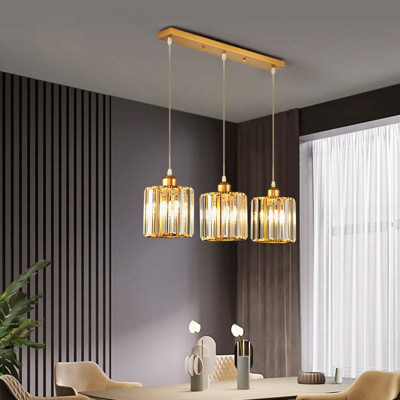 Hanglamp Cilindervormig Glas Zwart of Goud Modern Design Woonkamer Eetkamer Slaapkamer Verstelbaar Snoer | Sulvida