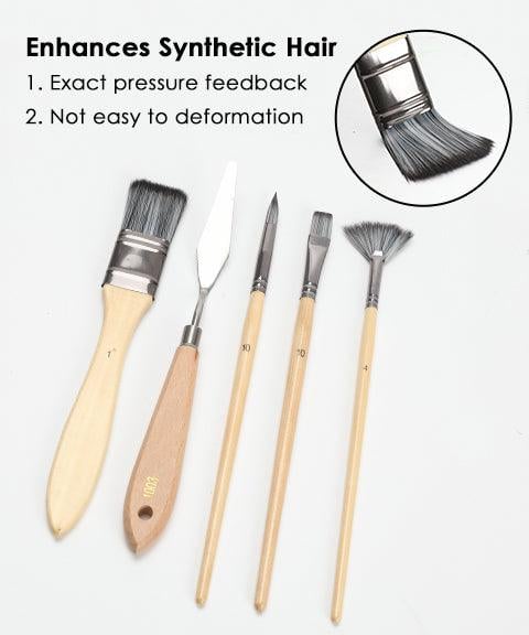 24-delig Penselen Palet mes set Nylon borstels acryl aquarel olie verf kwasten kunst schilderen hobby | Sulvida