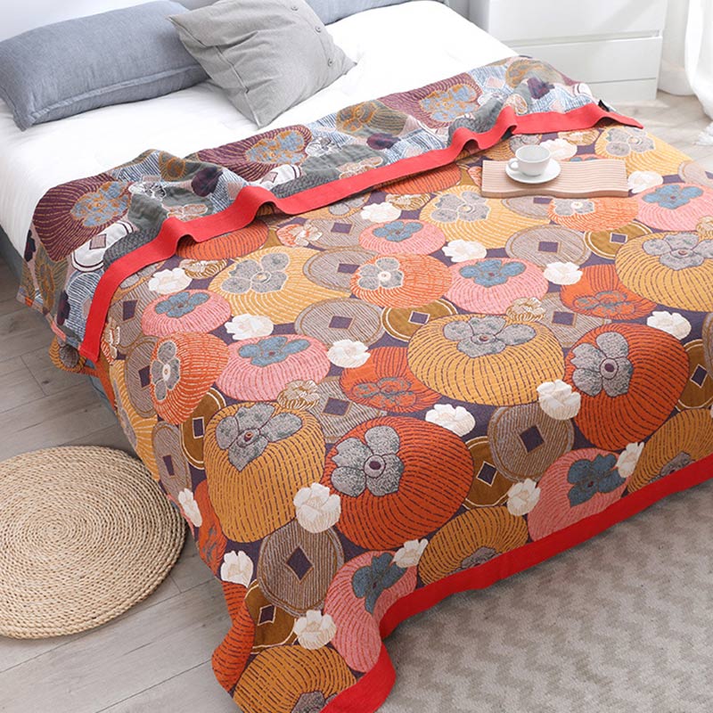 Gestreept Katoenen Gazen Quilt Dekbed Dubbelzijdig Omkeerbaar Zomerdeken of Laken voor Bed Ademend Lichtgewicht Tweepersoons Kingsize | Sulvida