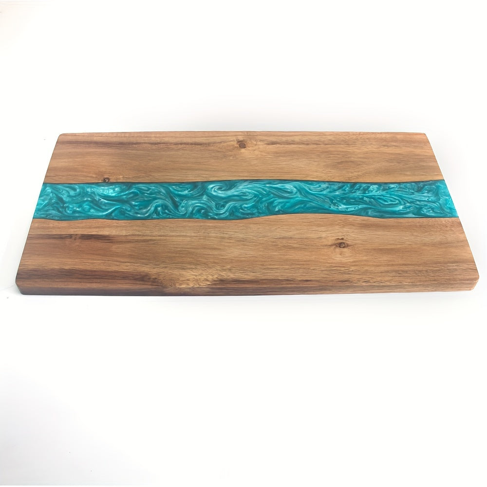 Houten Serveerplank met Harsrivier 46×23cm Acacia Snijplank voor Kaas Charcuterie en Brood Keukenblad | Sulvida