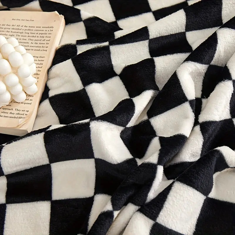Geruite Plaid Deken Zacht Warm Woonplaid Bank Slaapkamer Fleece Woonkamer Wollen Overslag Decoratief | Sulvida