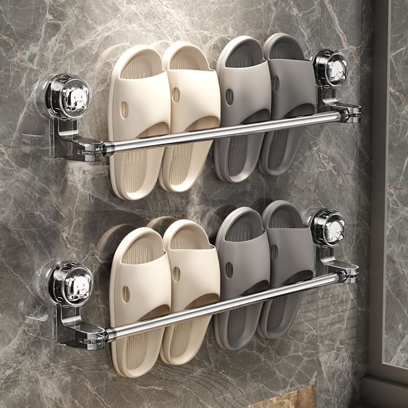 Porte-serviettes extensible sans perçage 30-60 cm, noir, blanc ou acier inoxydable, pivotant à 180°, autocollant, fixation murale pour salle de bains - Sulvida