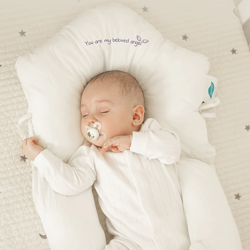 Ergonomisch babyslapen kussen hypoallergeen katoen hoofdsteun pasgeboren 72x42cm veilig slaapcomfort baby | Sulvida